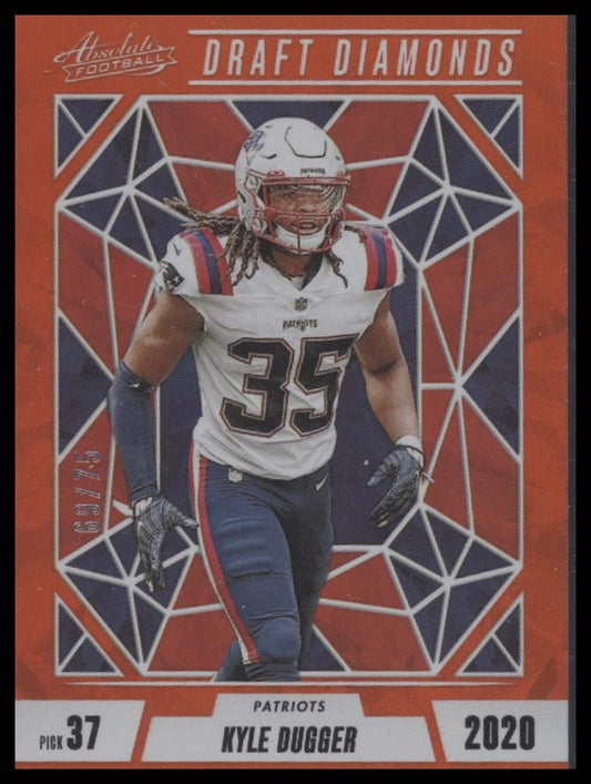 2024 Panini Absolute #DD-KDR Kyle Dugger Draft Diamonds Orange Spectrum #/75