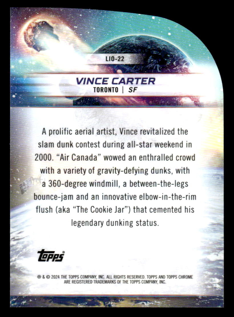 2023-24 Topps Chrome Cosmic #LIO-22 Vince Carter Launched Into Orbit