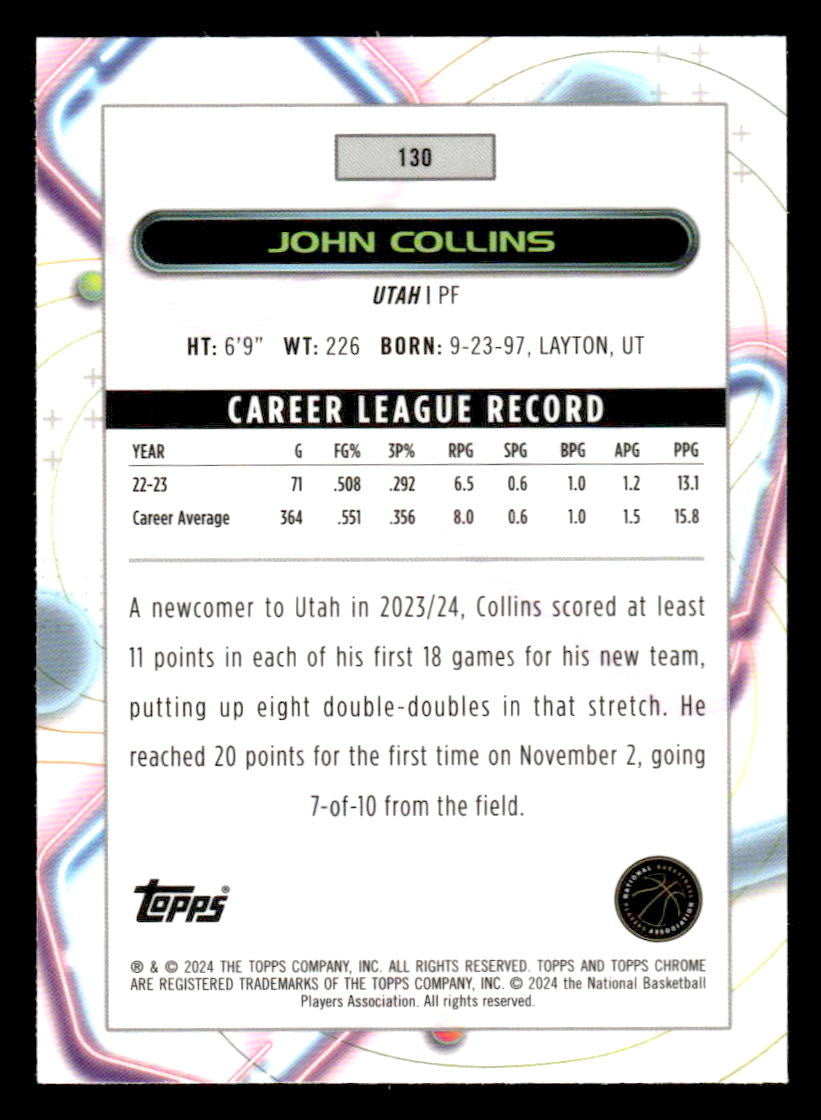 2023-24 Topps Chrome Cosmic #130 John Collins