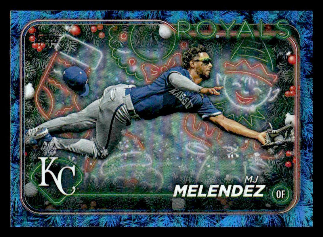 2024 Topps Holiday #H89 MJ Melendez Holiday Tree Blue Metallic