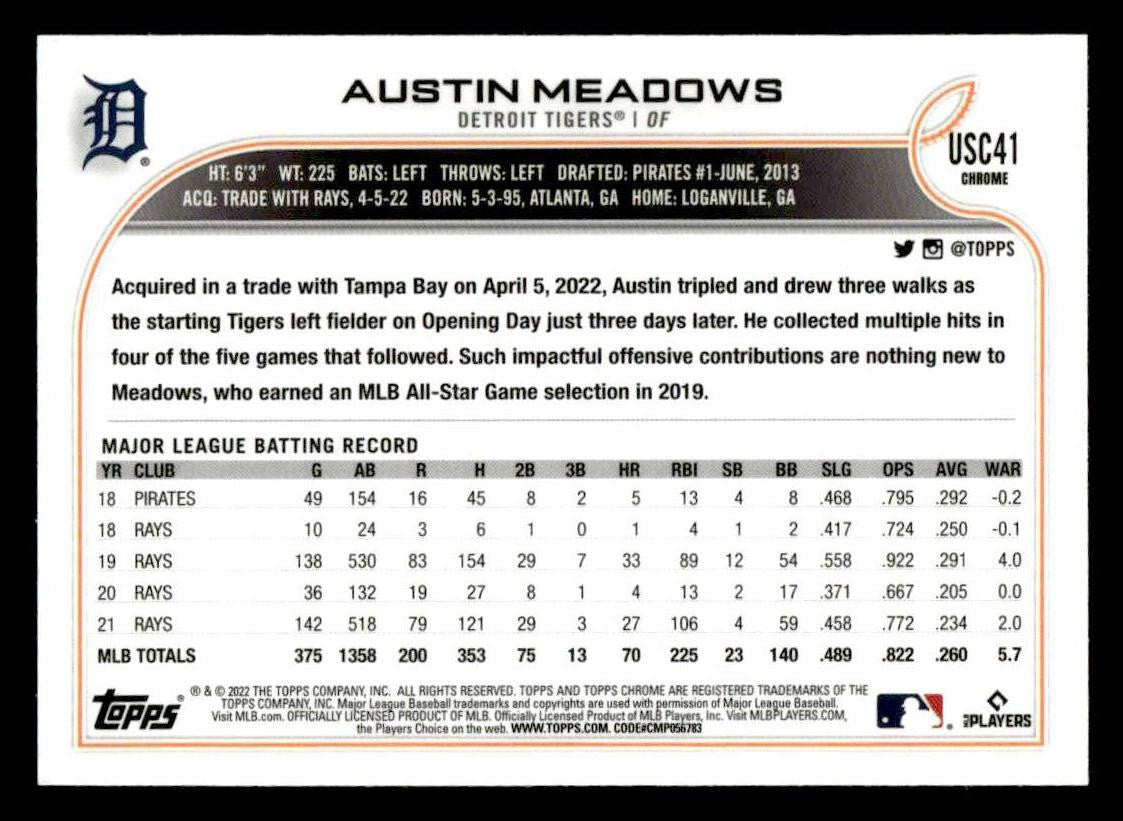 2022 Topps Chrome Update #USC41 Austin Meadows