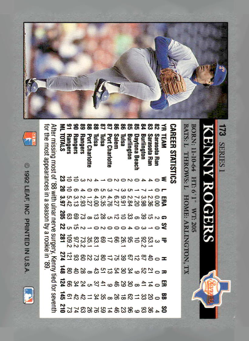 1992 Leaf #173 Kenny Rogers