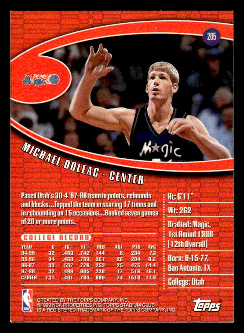 1998-99 Stadium Club #205 Michael Doleac