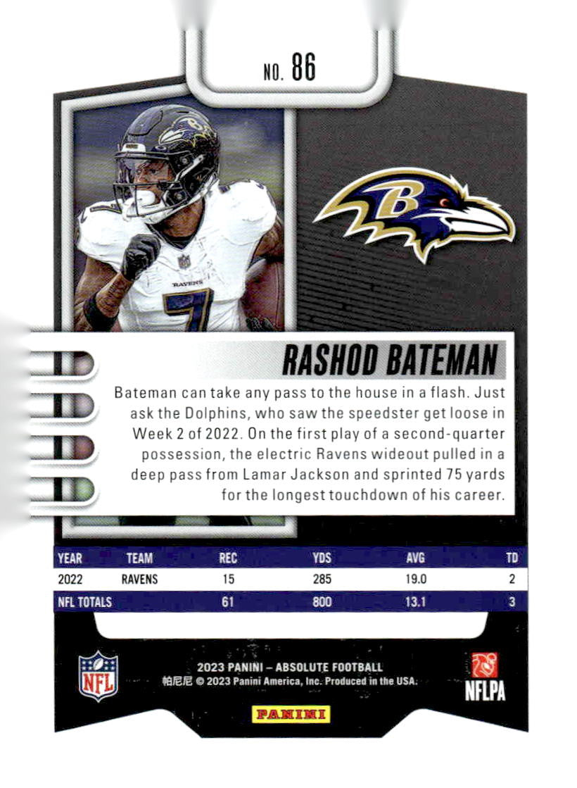 2023 Panini Absolute #86 Rashod Bateman Retail