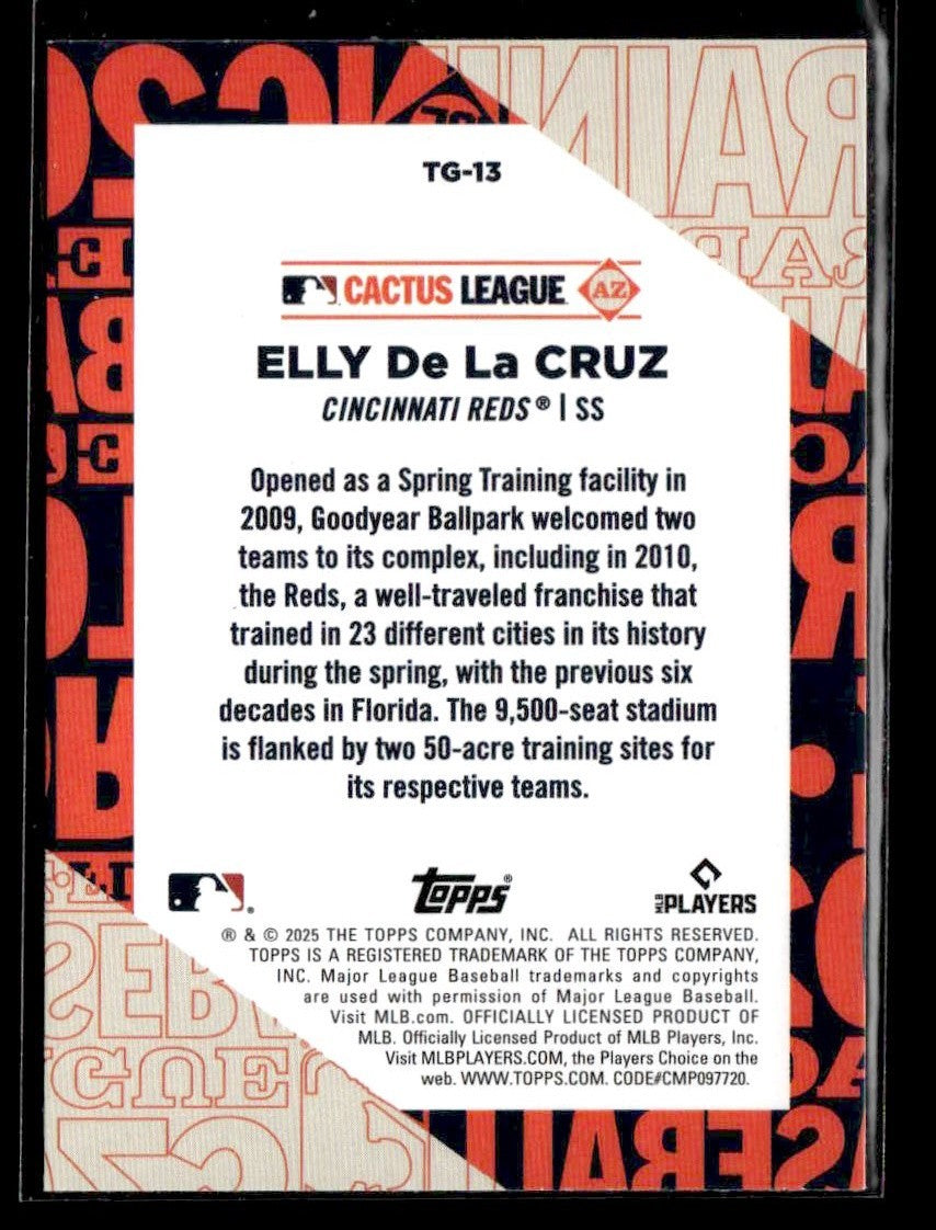2025 Topps #TG-13 Elly De La Cruz Training Grounds