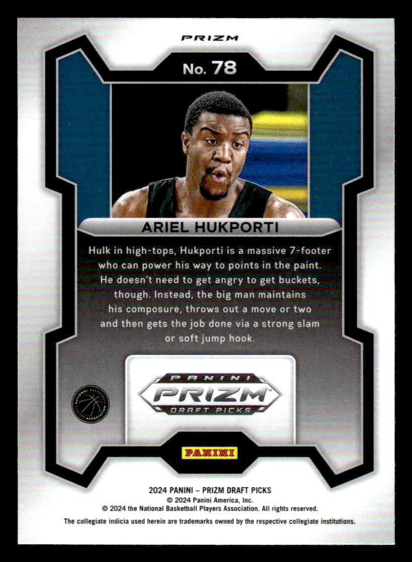 2024 Panini Prizm Draft Picks #78 Ariel Hukporti Prizms Green