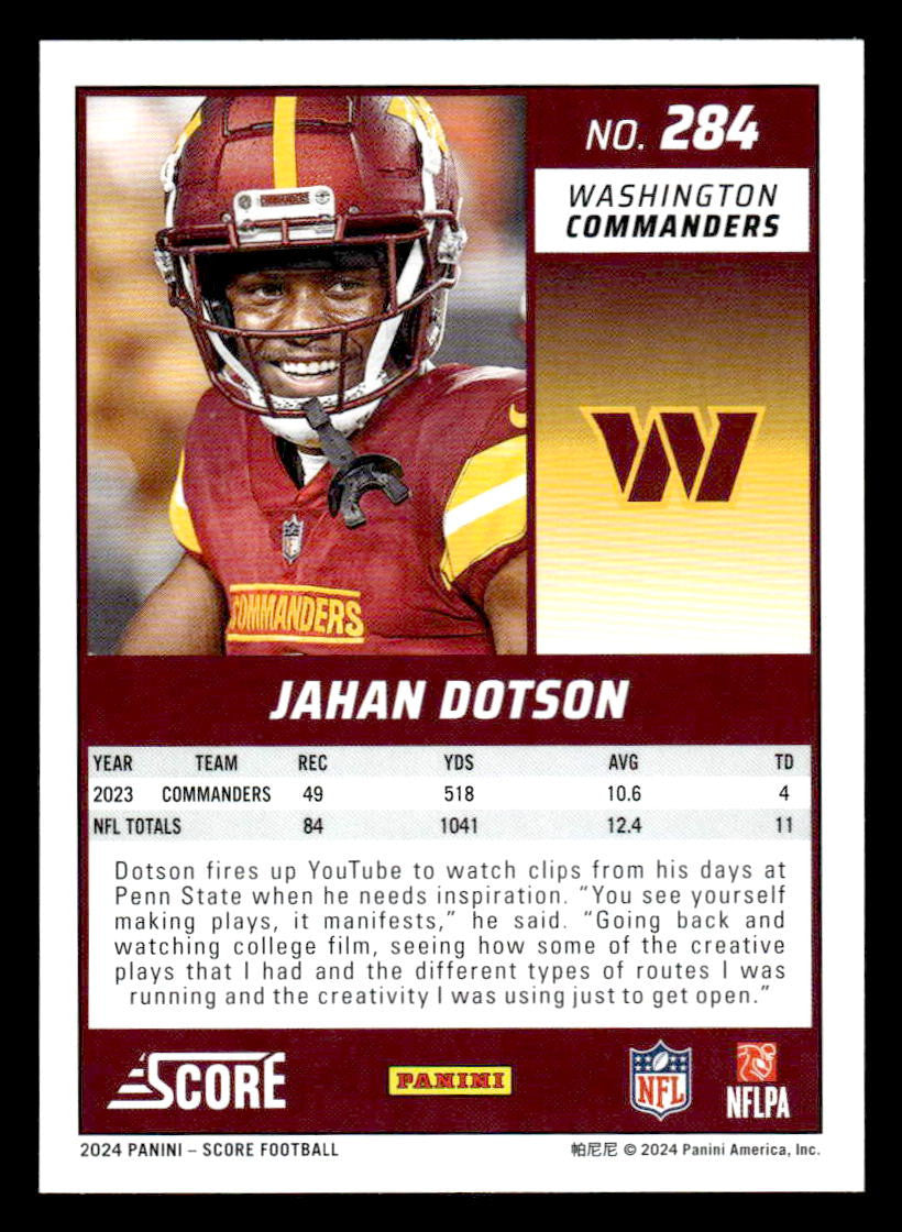 2024 Score #284 Jahan Dotson