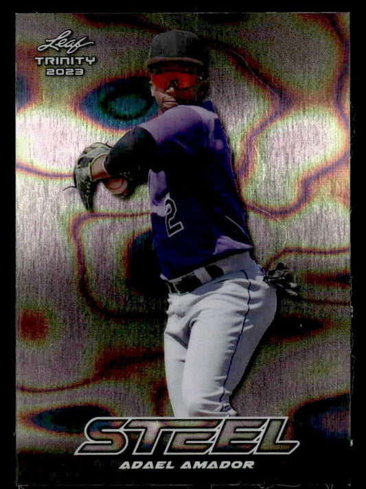 2023 Leaf Trinity #S-1 Adael Amador Steel Lava Silver