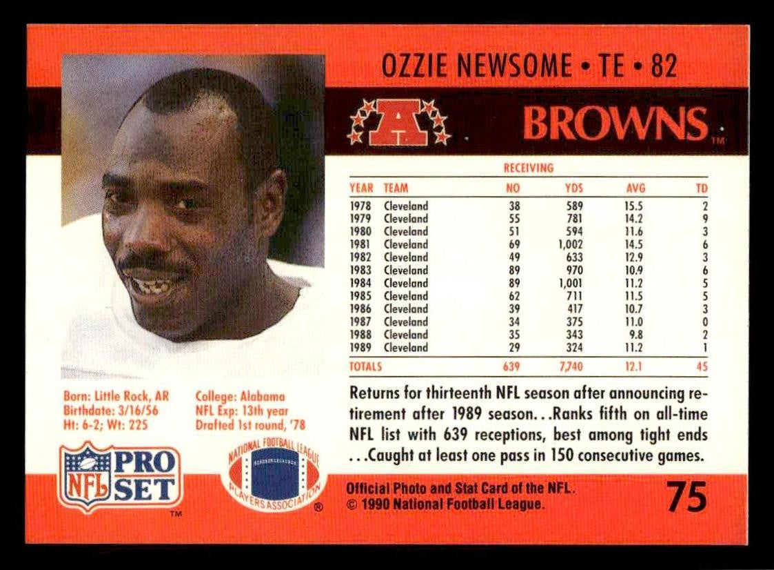 1990 Pro Set #75b Ozzie Newsome