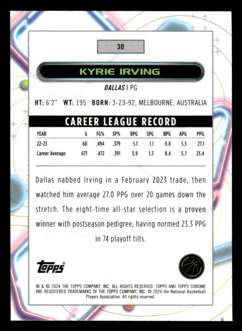 2023-24 Topps Chrome Cosmic #30 Kyrie Irving