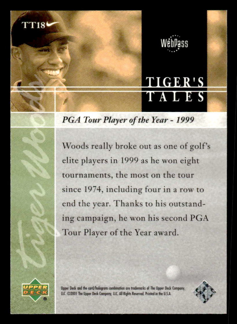 2001 Upper Deck #TT18 Tiger Woods Tiger's Tales