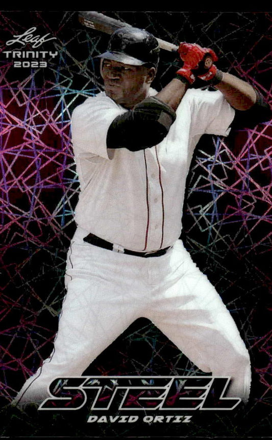 2023 Leaf Trinity #S-17 David Ortiz Steel Lazer Pink #/25