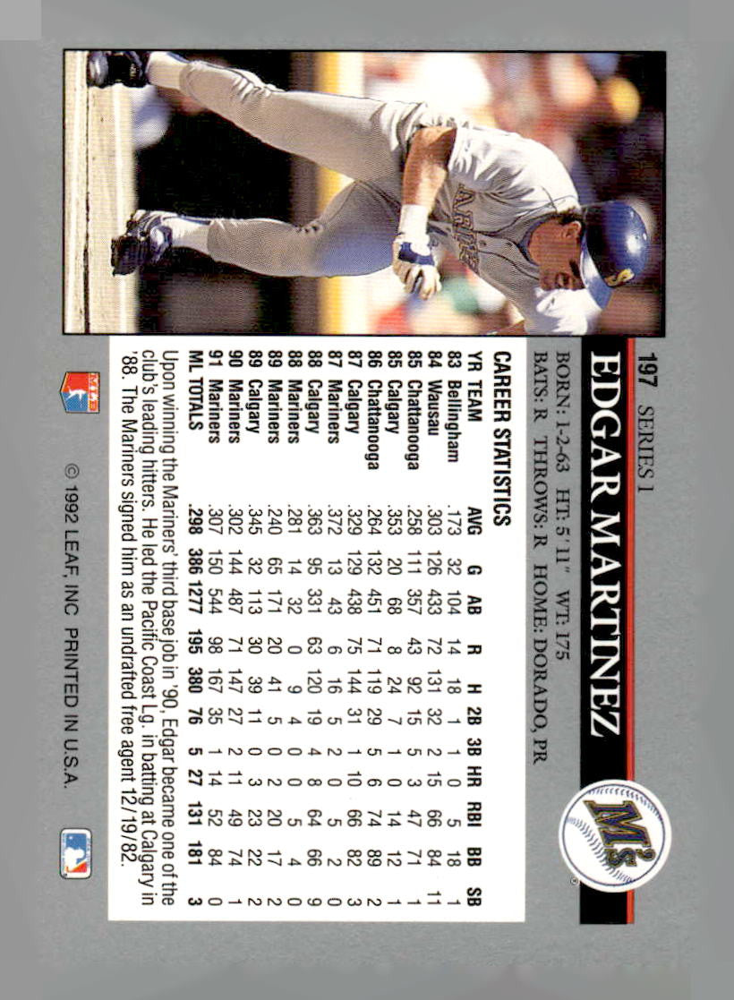 1992 Leaf #197 Edgar Martinez