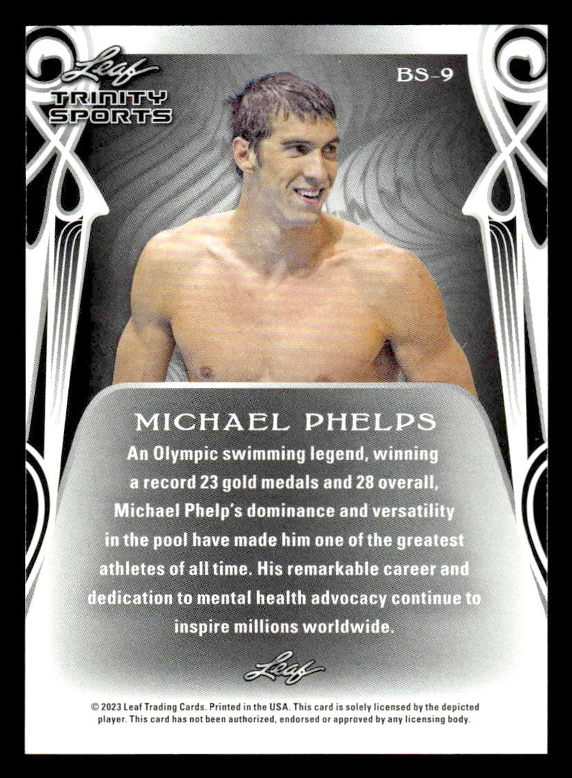 2023 Leaf Trinity #BS-9 Michael Phelps Base Sports