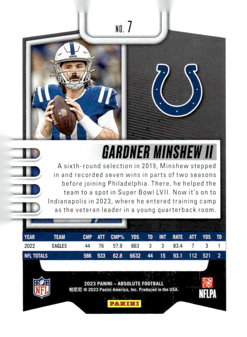 2023 Panini Absolute #7 Gardner Minshew II Retail