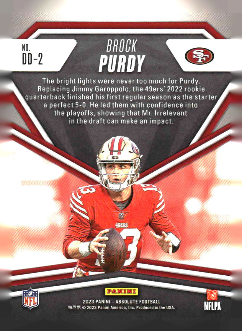 2023 Panini Absolute #DD-2 Brock Purdy Draft Diamonds