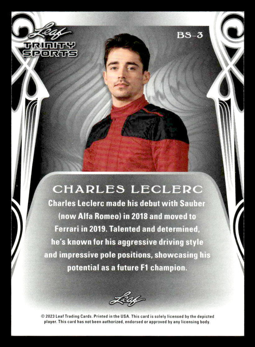 2023 Leaf Trinity #BS-3 Charles Leclerc Base Sports