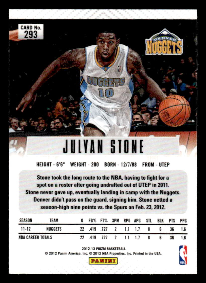 2012-13 Panini Prizm #293 Julyan Stone
