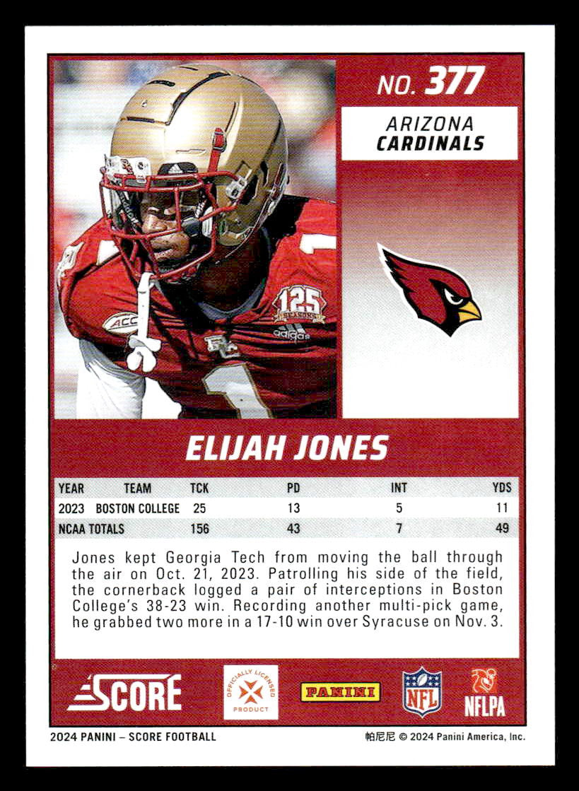 2024 Score #377 Elijah Jones Scorecard