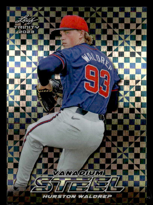 2023 Leaf Trinity #S-33 Hurston Waldrep Steel Vanadium Checkerboard Silver