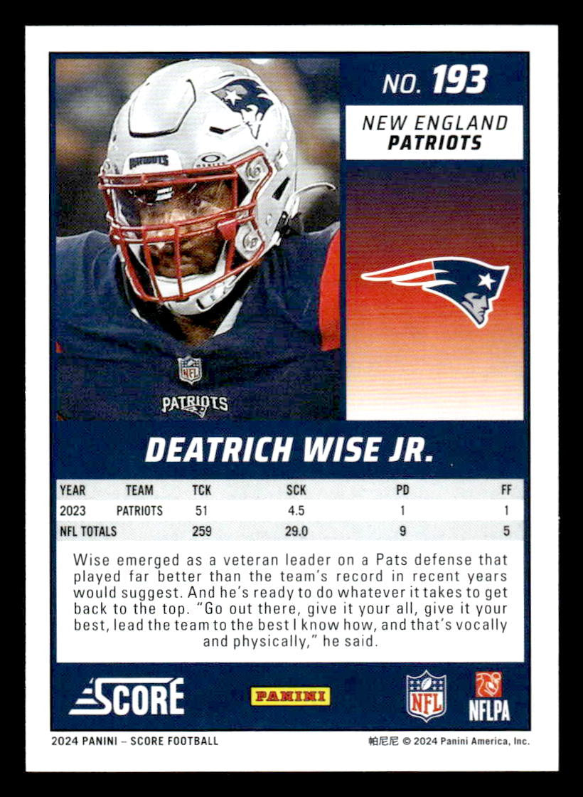 2024 Score #193 Deatrich Wise Jr.