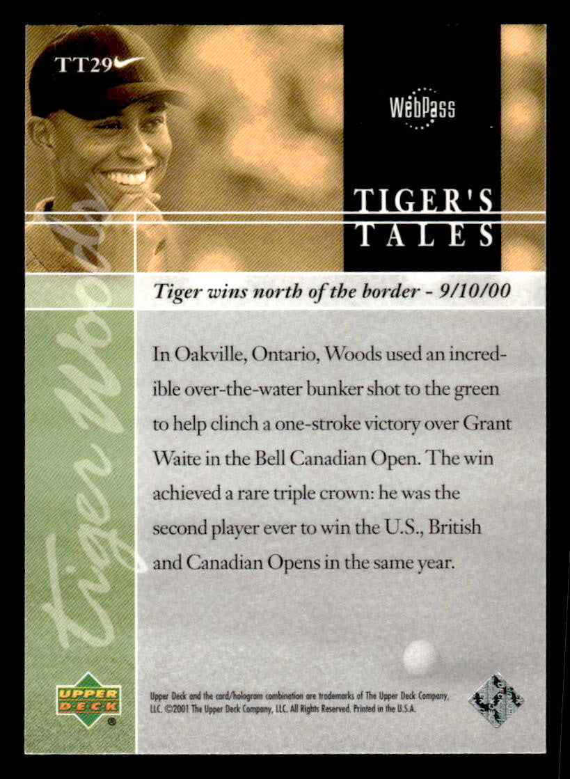 2001 Upper Deck #TT29 Tiger Woods Tiger's Tales