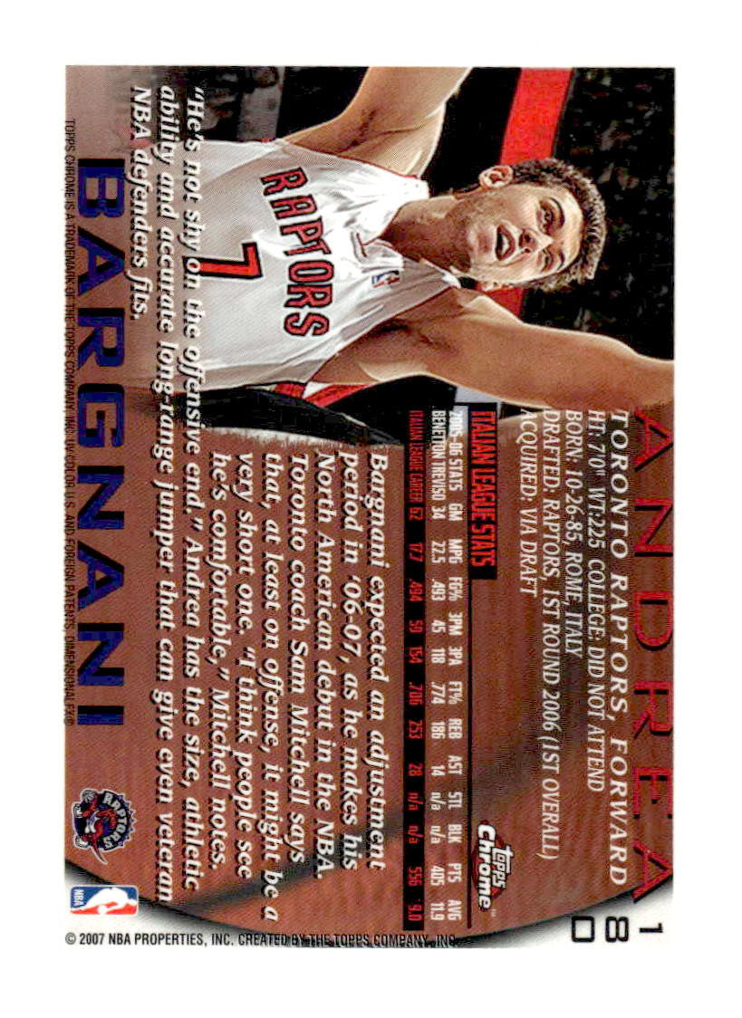 2006-07 Topps Chrome #180 Andrea Bargnani 1996-97 Variations