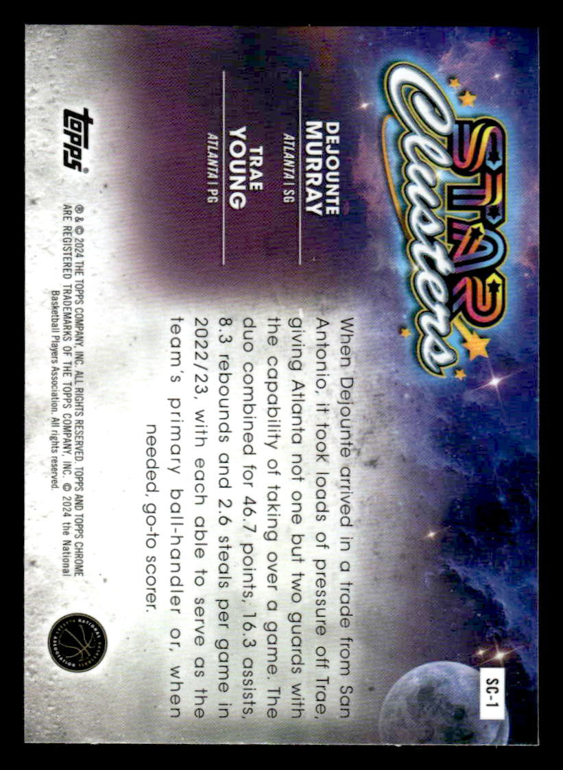 2023-24 Topps Chrome Cosmic #SC-1 Dejounte Murray / Trae Young Star Clusters