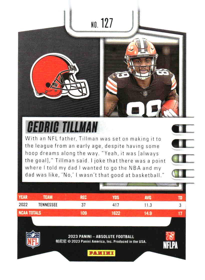 2023 Panini Absolute #127 Cedric Tillman Retail