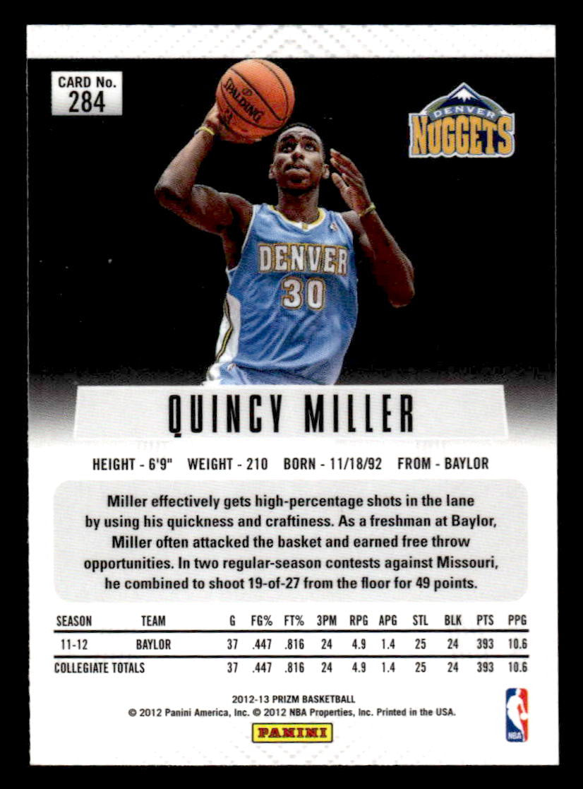 2012-13 Panini Prizm #284 Quincy Miller