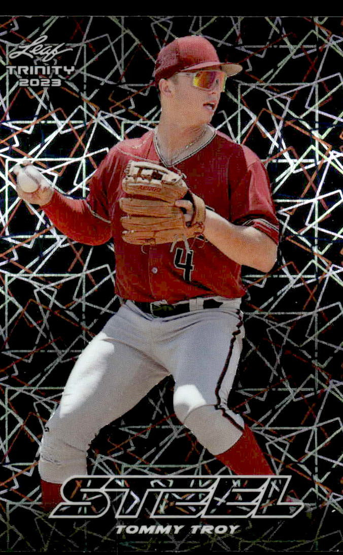 2023 Leaf Trinity #S-75 Tommy Troy Steel Lazer Silver