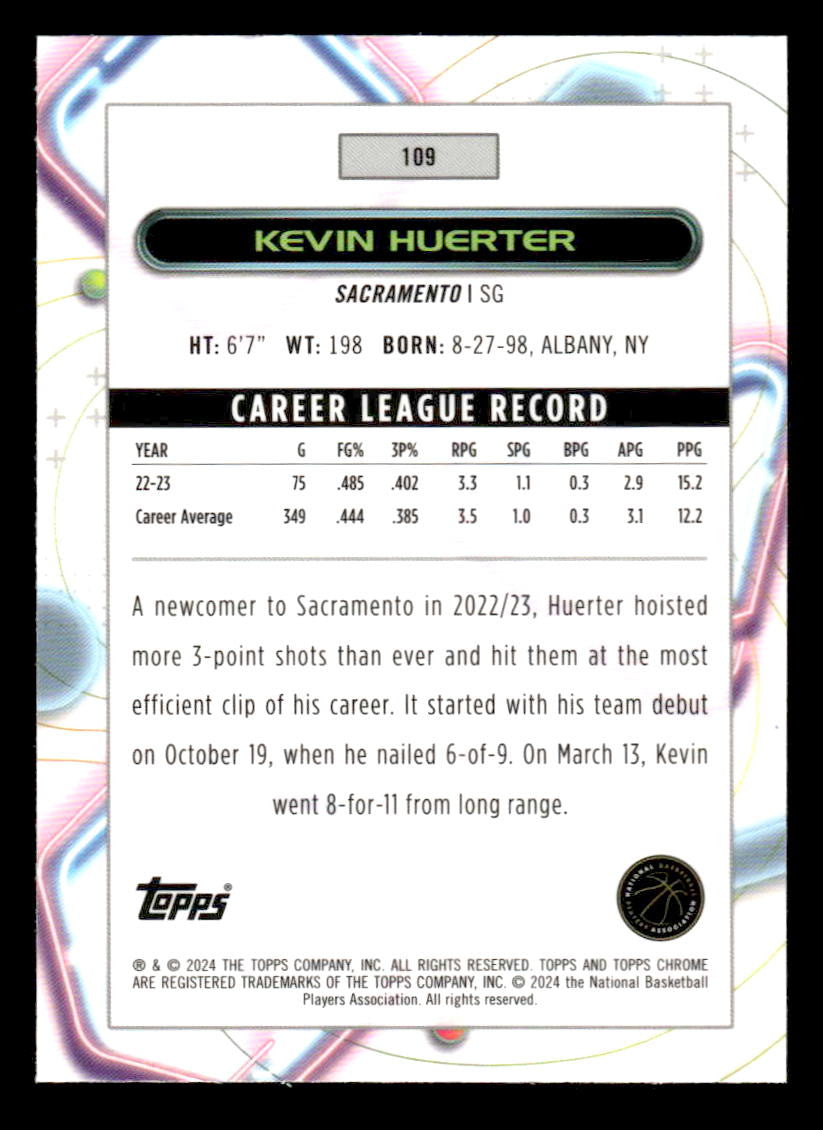 2023-24 Topps Chrome Cosmic #109 Kevin Huerter