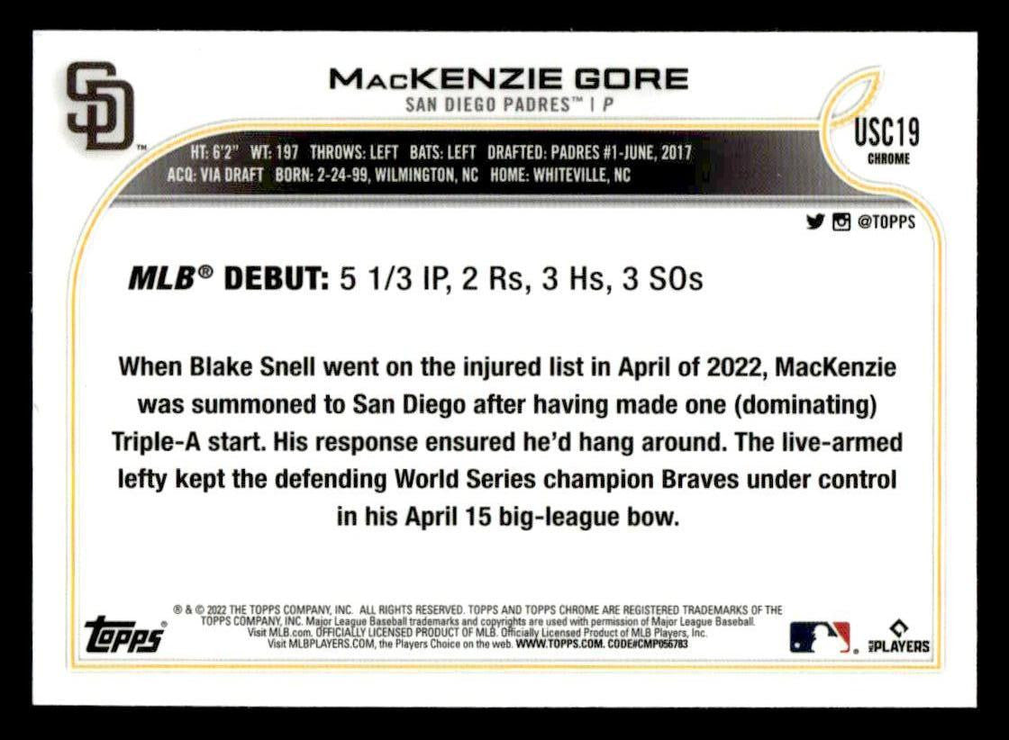 2022 Topps Chrome Update #USC19 MacKenzie Gore