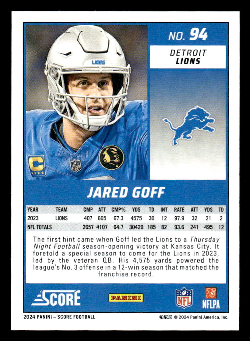 2024 Score #94 Jared Goff