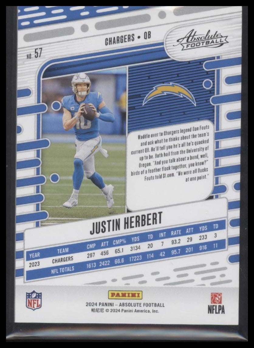 2024 Panini Absolute #57 Justin Herbert Spectrum