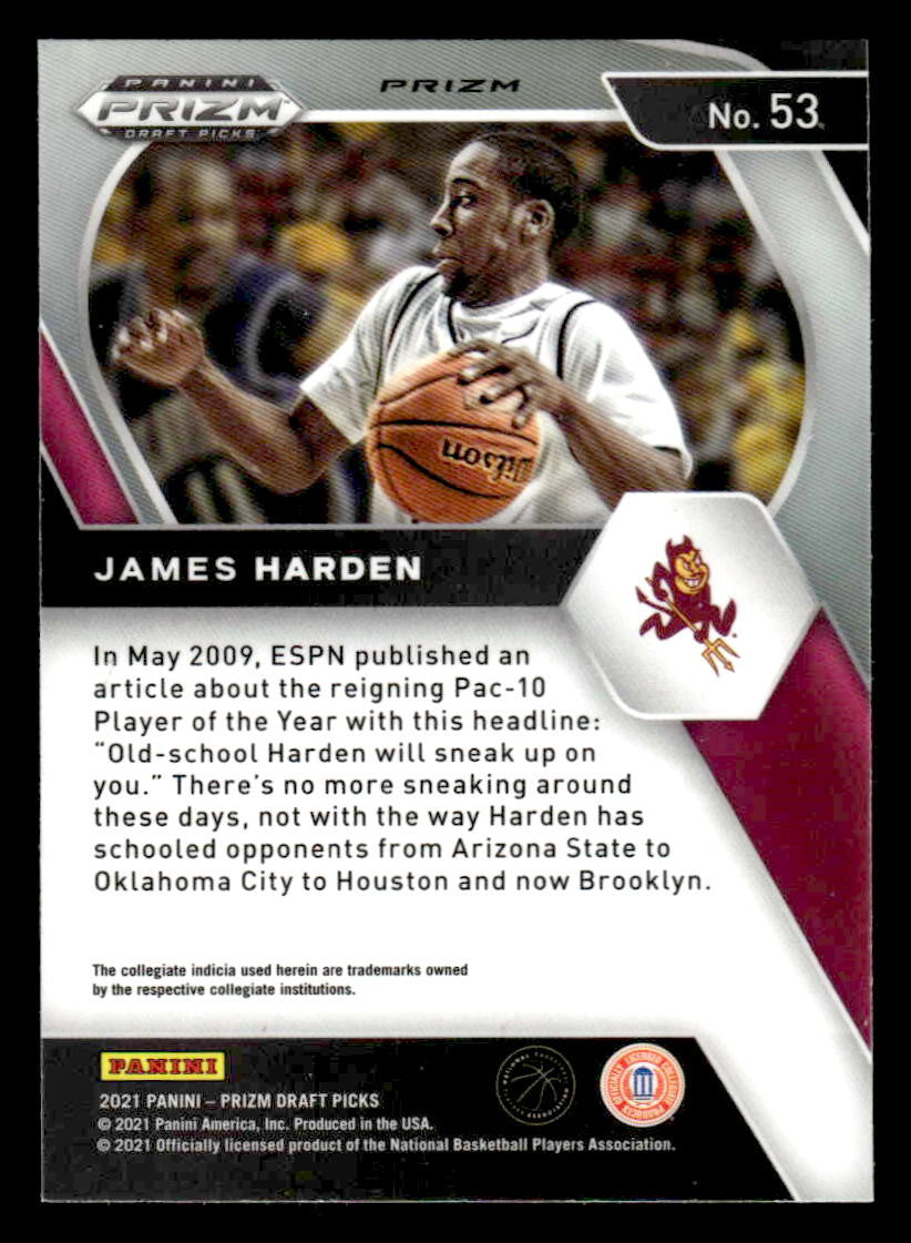 2021 Panini Prizm Draft Picks #53 James Harden Red Ice