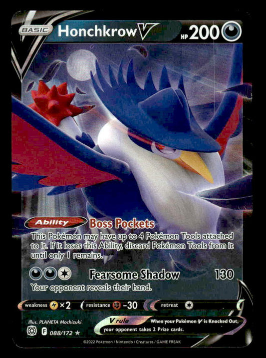 SWSH09: Brilliant Stars #088/172 Honchkrow V Ultra Rare