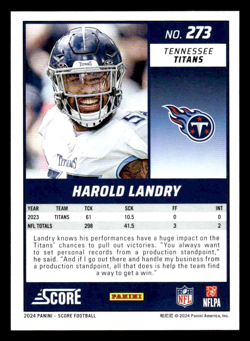2024 Score #273 Harold Landry