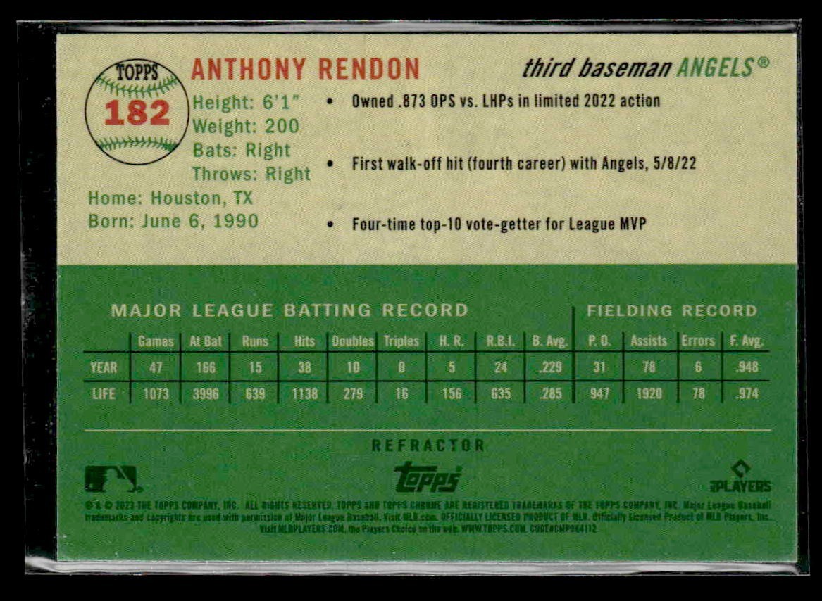 2023 Topps Chrome Platinum Anniversary #182 Anthony Rendon Refractor