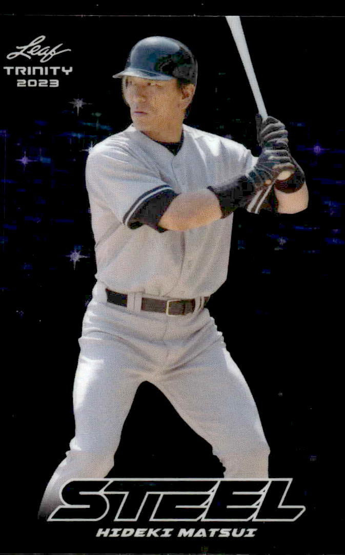 2023 Leaf Trinity #S-32 Hideki Matsui Steel Stars and Dots Purple
