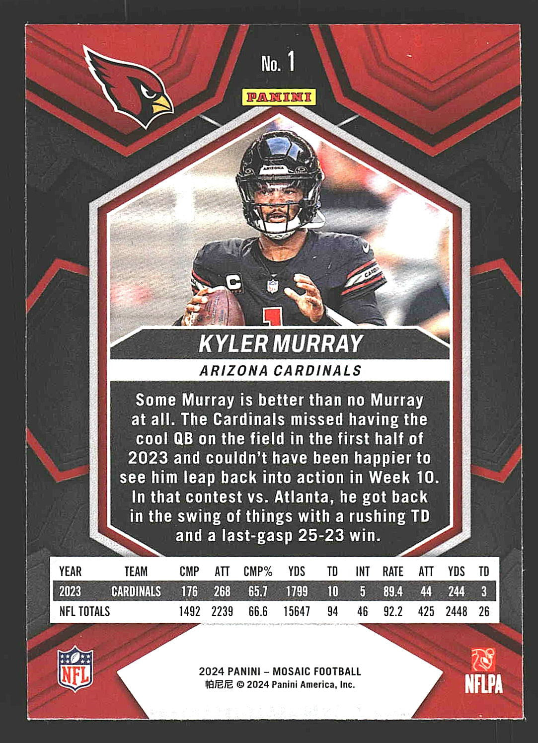 2024 Panini Mosaic #1 Kyler Murray