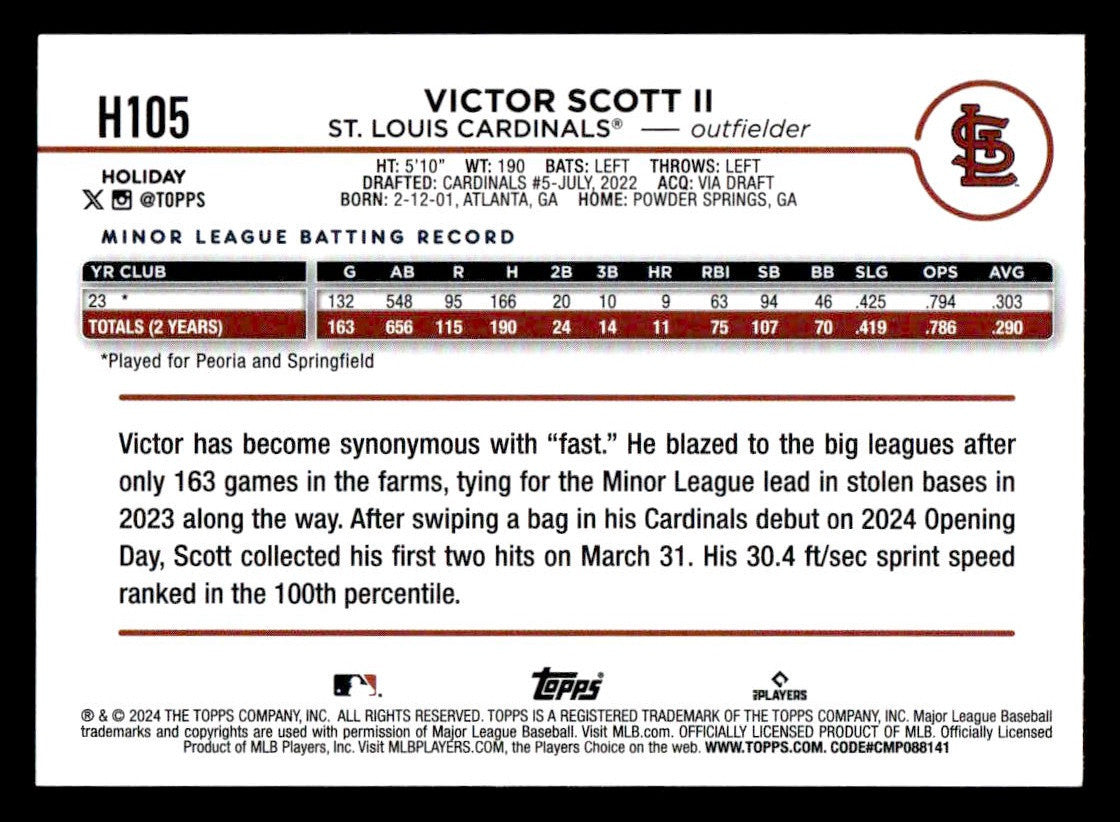 2024 Topps Holiday #H105 Victor Scott II