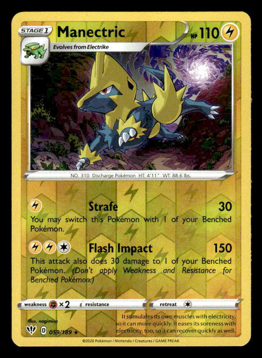 SWSH03: Darkness Ablaze #059/189 Manectric Reverse Holo Rare
