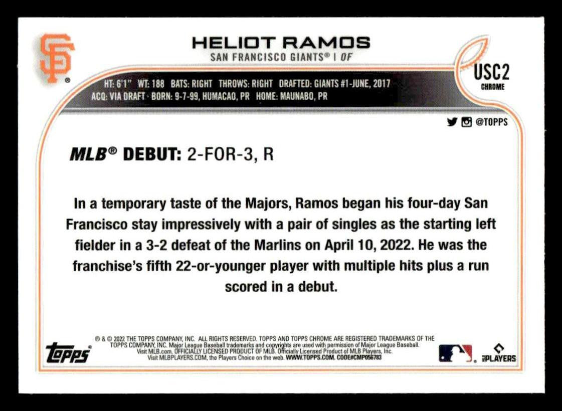2022 Topps Chrome Update #USC2 Heliot Ramos