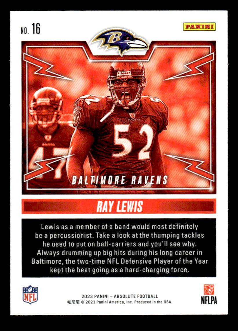 2023 Panini Absolute #16 Ray Lewis Rock Out