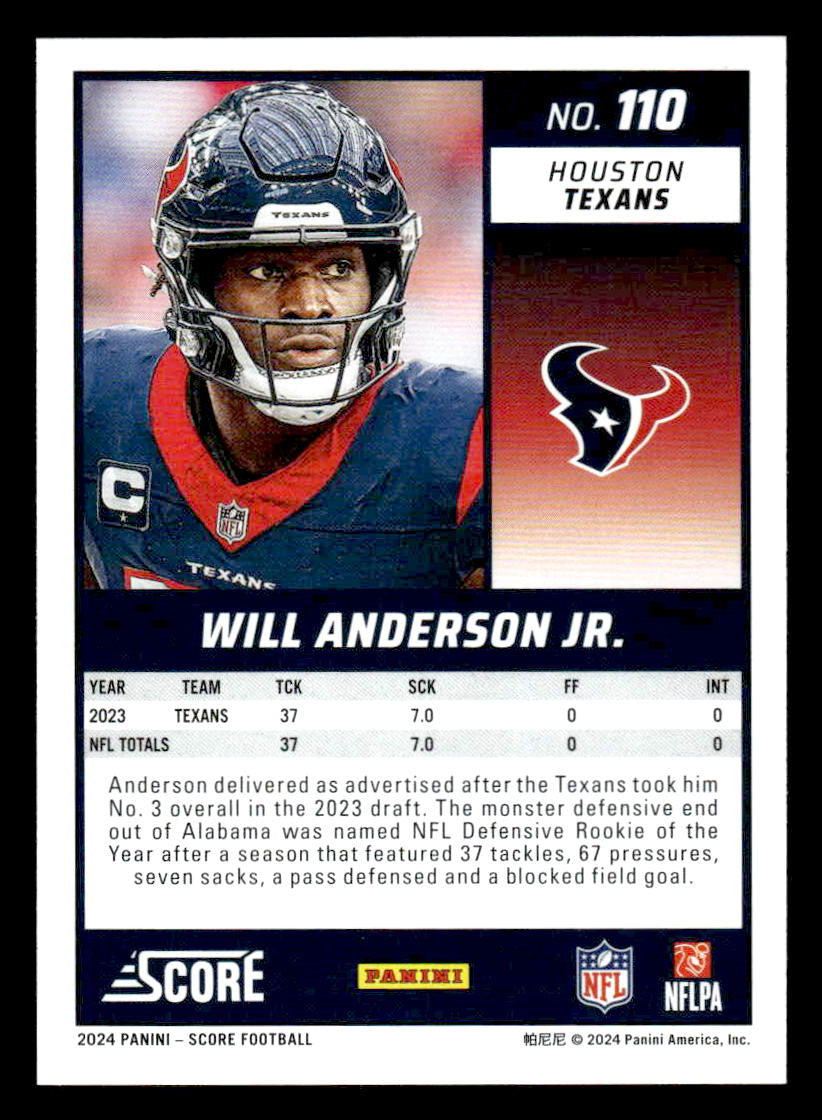 2024 Score #110 Will Anderson Jr.