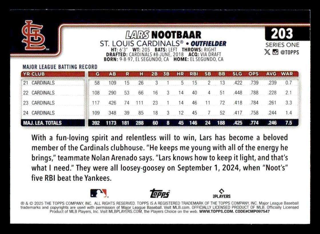 2025 Topps #203 Lars Nootbaar