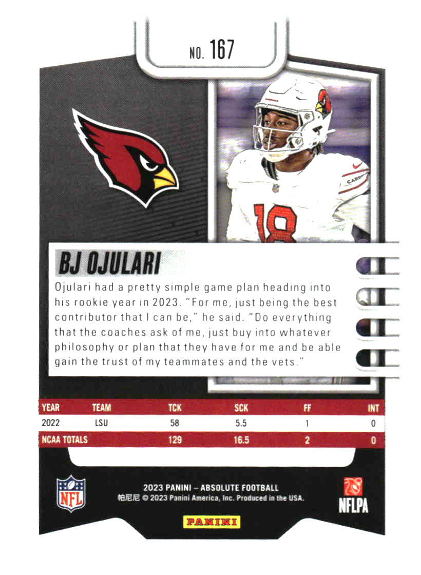 2023 Panini Absolute #167 BJ Ojulari Retail