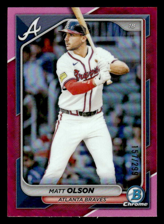2024 Bowman Chrome #11 Matt Olson Fuchsia Refractors #/299