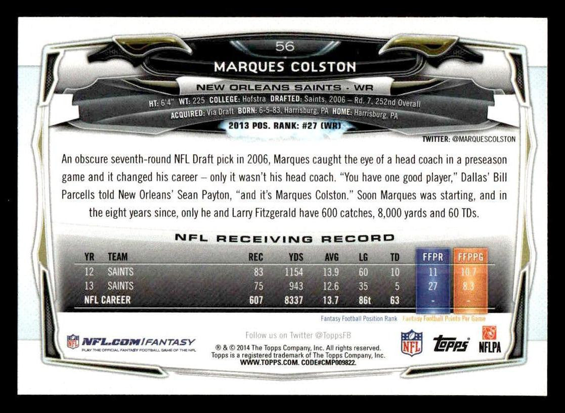 2014 Topps #56 Marques Colston